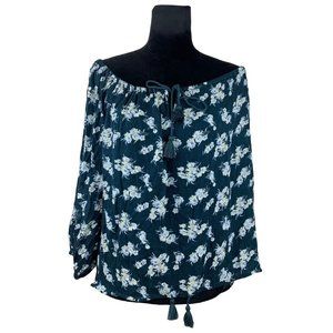 Ralph Lauren Denim & Supply RL Boho Off The Shoulder Tasseled Blouse Size S